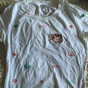 KENZO EMBROIDERED ALL OVER PRINT T-SHIRT